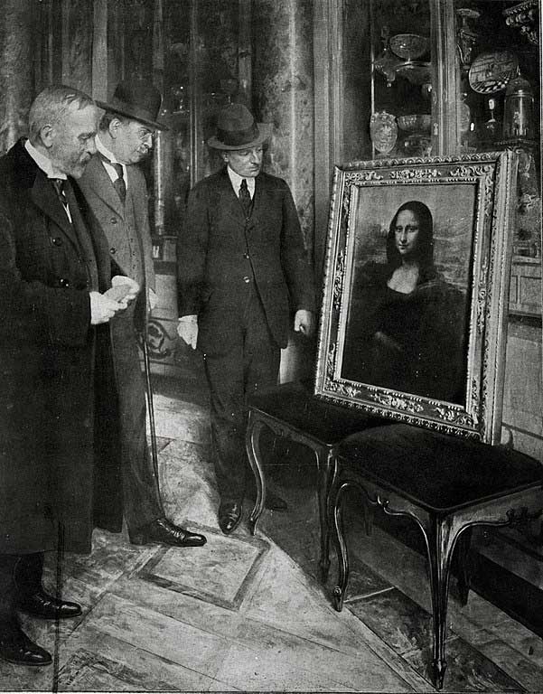 Arkivfoto, Mona Lisa i Uffizi 1913.