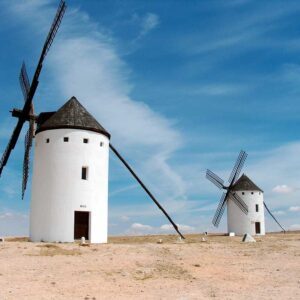 Spania. Castilla La Mancha. Vindmøller. Foto
